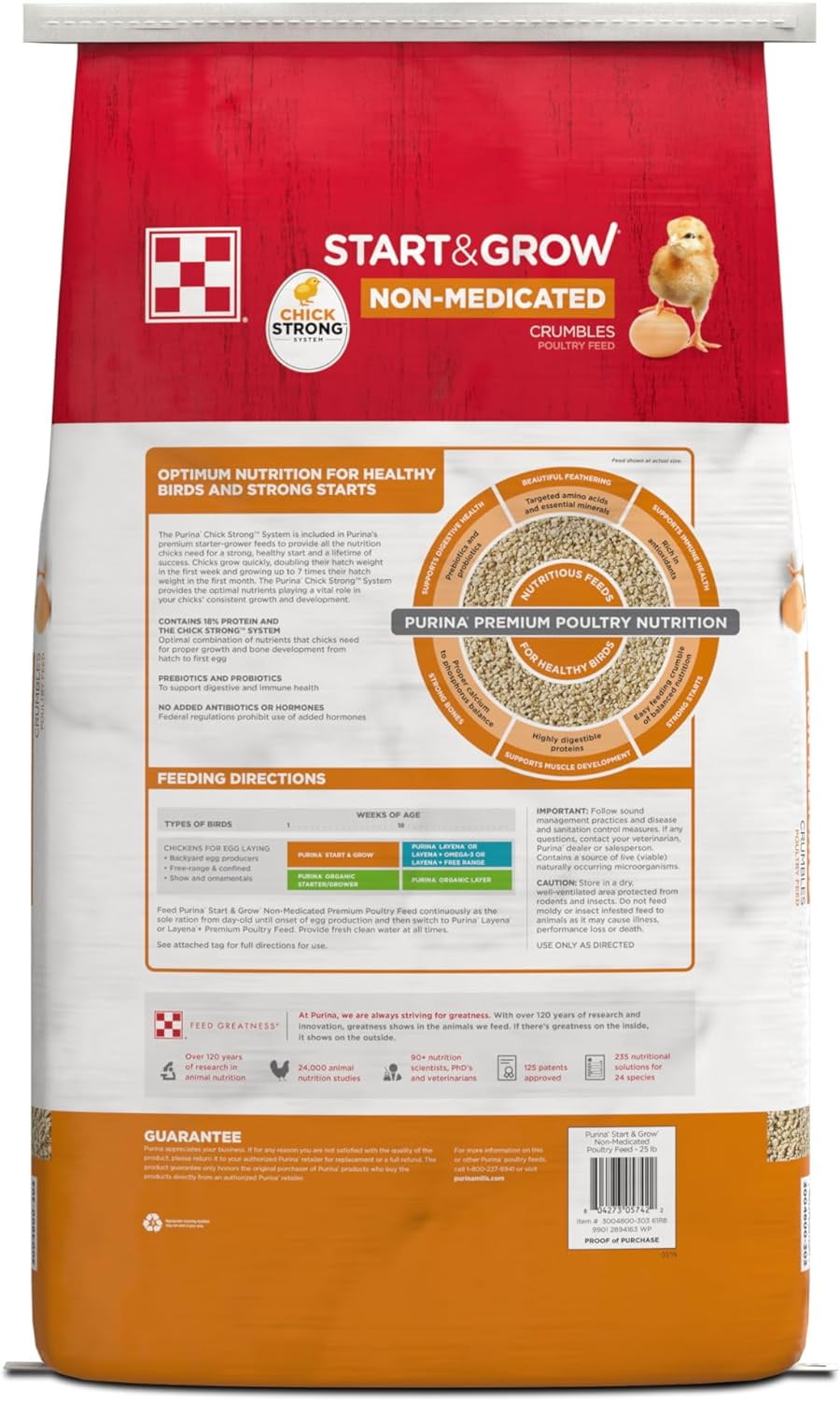 Start &amp; Grow Non-Medicated Chick Feed Crumbles, Chick Starter Feed, Baby Chick Food, 5 lbs