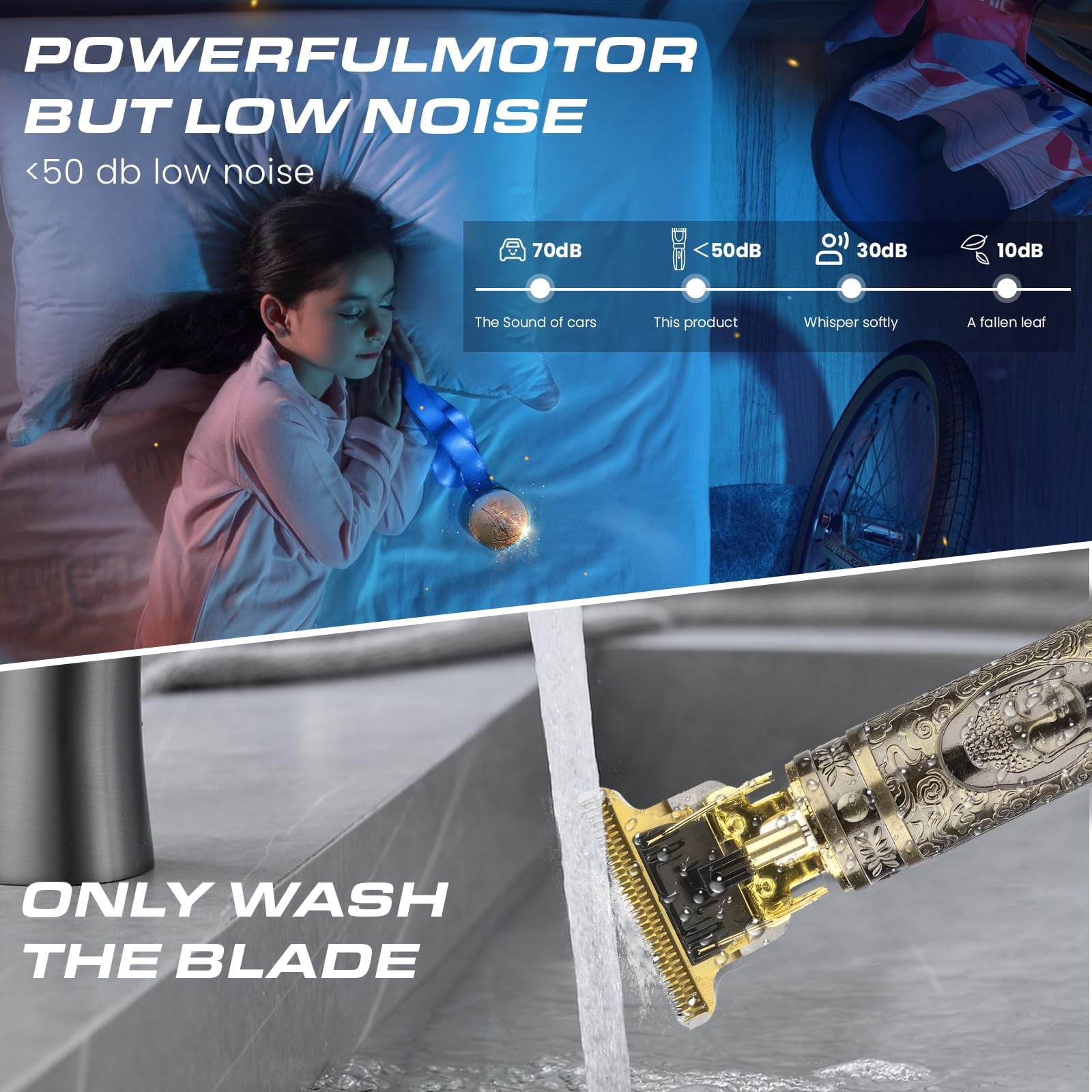 Hair Trimmer for Men, Cordless Rechargeable Beard Trimmer Hair Clippers for Men, Metal Body Cutting Grooming Kit, Beard Shaver Barbershop