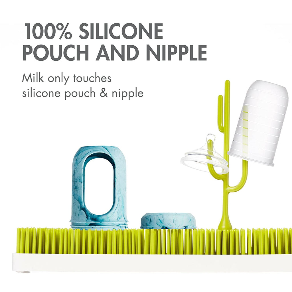 NURSH Silicone Pouch Baby Bottles – Stage 2 Medium Flow – 8oz – Marble (3pk)