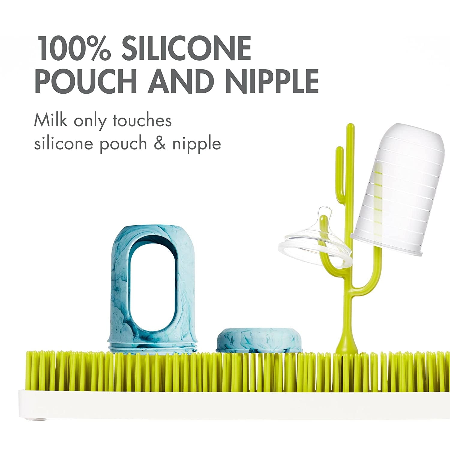 NURSH Silicone Pouch Baby Bottles – Stage 2 Medium Flow – 8oz – Marble (3pk)