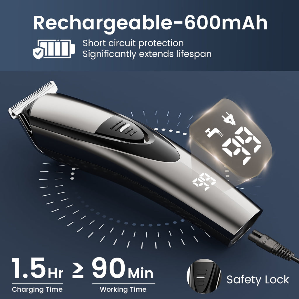 Skdwakiz Hair Trimmer for Men, Cordless Hair Clippers with Safety Lock, All in One Mens Grooming Kit for Face, Mustache, Nose and Body, Rechargeable Beard Trimmer, Gifts for Husband Father