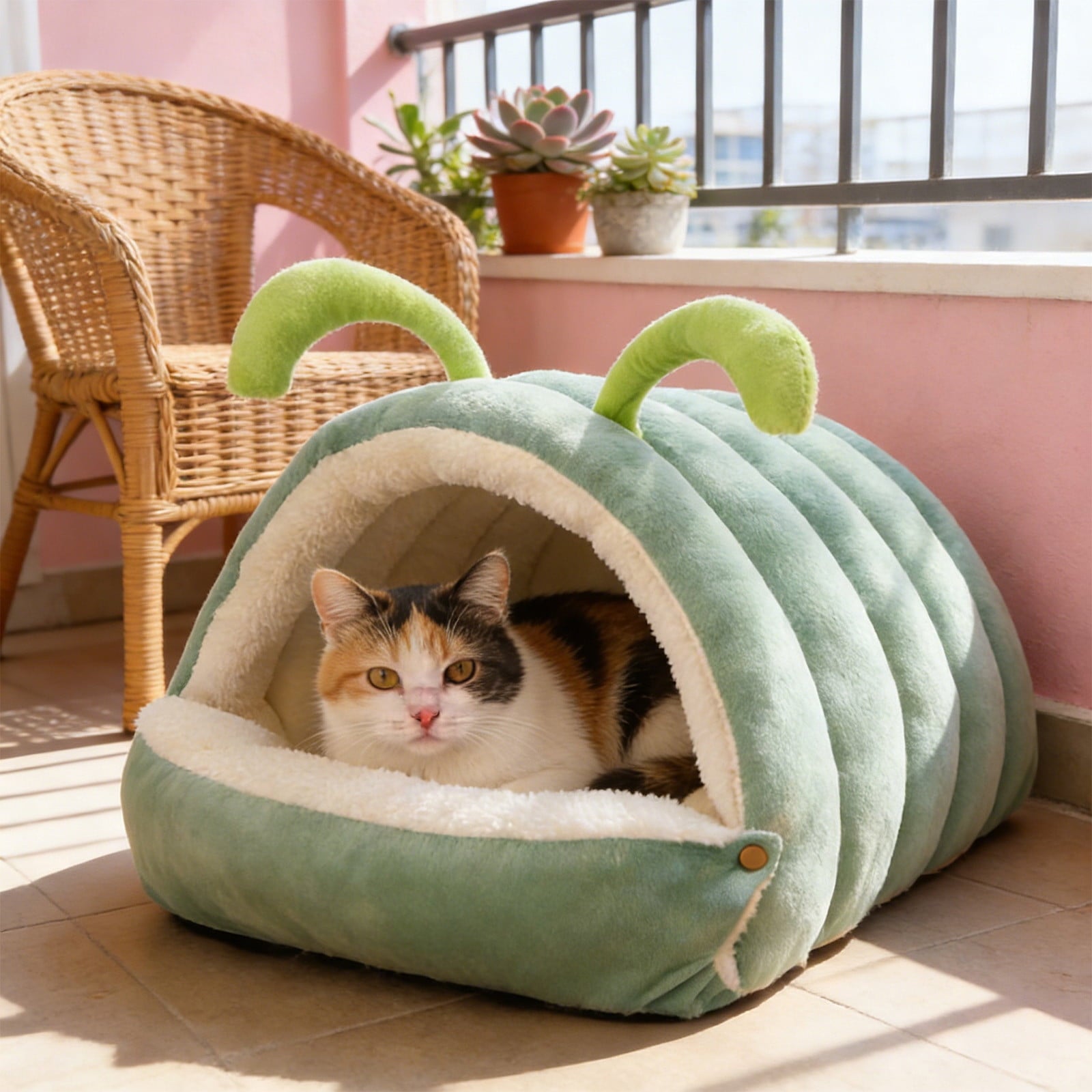 Winter Cat and Dog Bed, Pet Cushion, Removable Semi-Enclosed Pet Cave, Indoor Pet Bedding for Small Animals, Washable Pet Nest