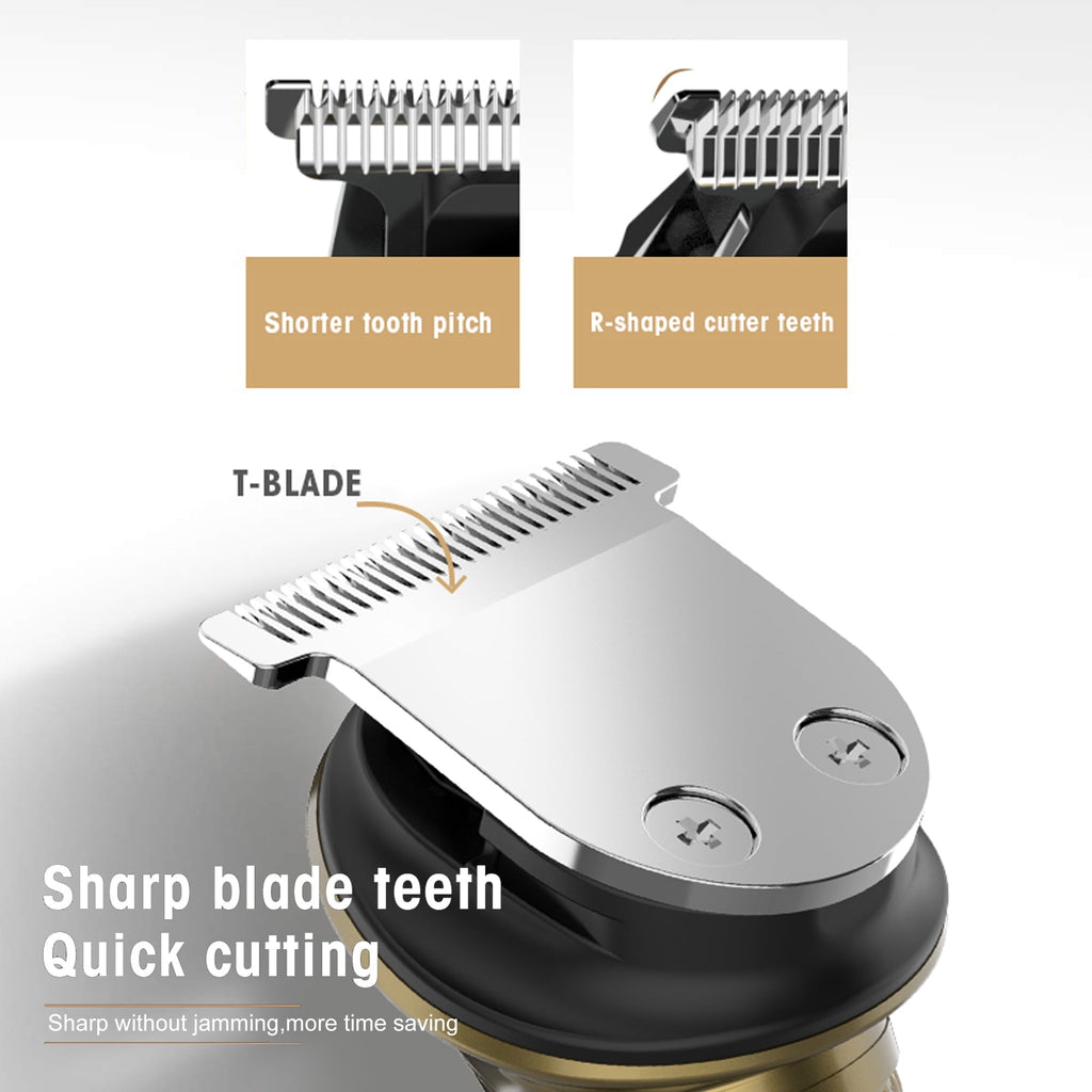 Hair Clipper for Men, 19 in 1 Electric Beard Trimmer, Home Travel Cordless Shaver Razor with LED Display for Hair, Facial, Nose Hair Cutting, Grooming Kit with Storage Bag