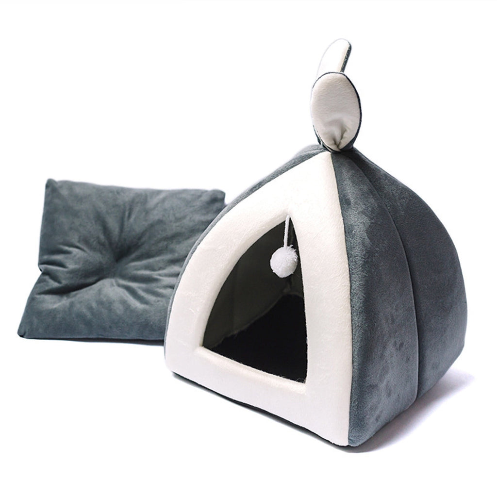 Washable Cat Bed &amp; Dog Bed, Semi-closed Bed for Small Medium Large Pets, Plush Cotton No Deformation Pet Bed on Clearance, Multipleon (11"x 11"x 10", Gray)