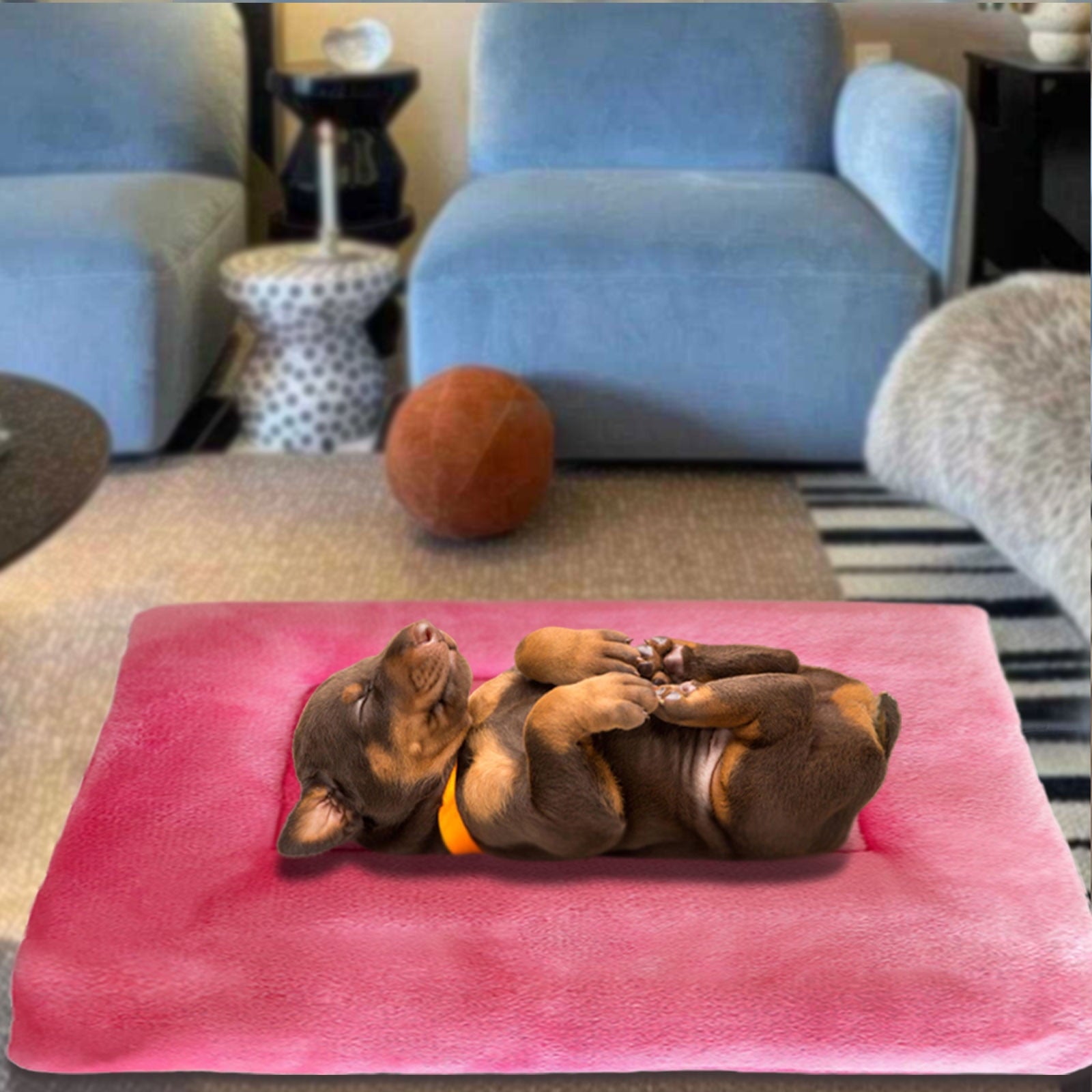 Washable Dog Bed Deluxe Plush Dog Crate Beds Fulffy Comfy Kennel Pad Anti-Slip Pet Sleeping Mat for Large, Jumbo, Medium, Small Dogs Breeds