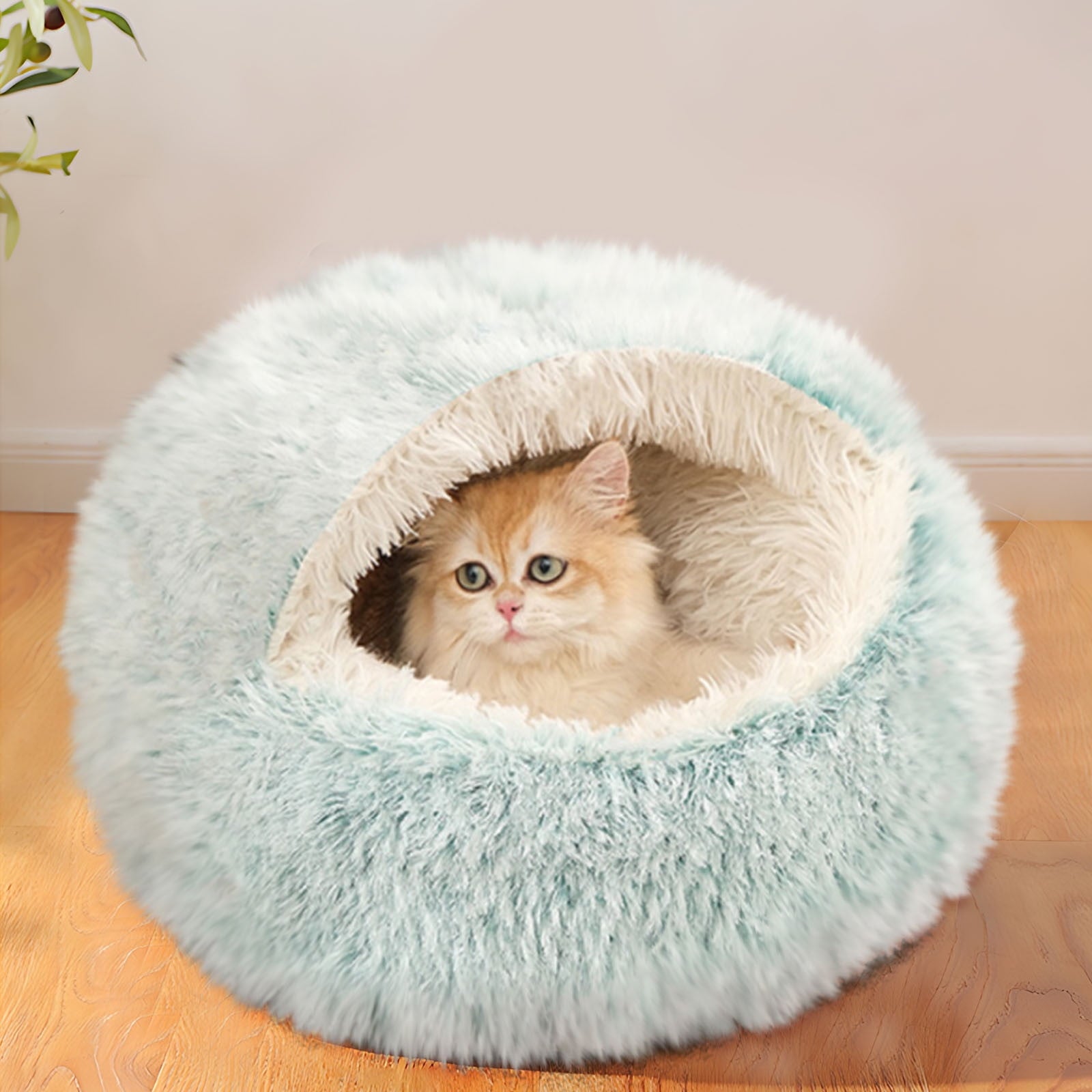 Washable Cat Bed &amp; Dog Bed, Semi-closed Bed for Small Medium Large Pets, Plush Cotton No Deformation Pet Bed on Clearance, Multipleon (11"x 11"x 10", Gray)