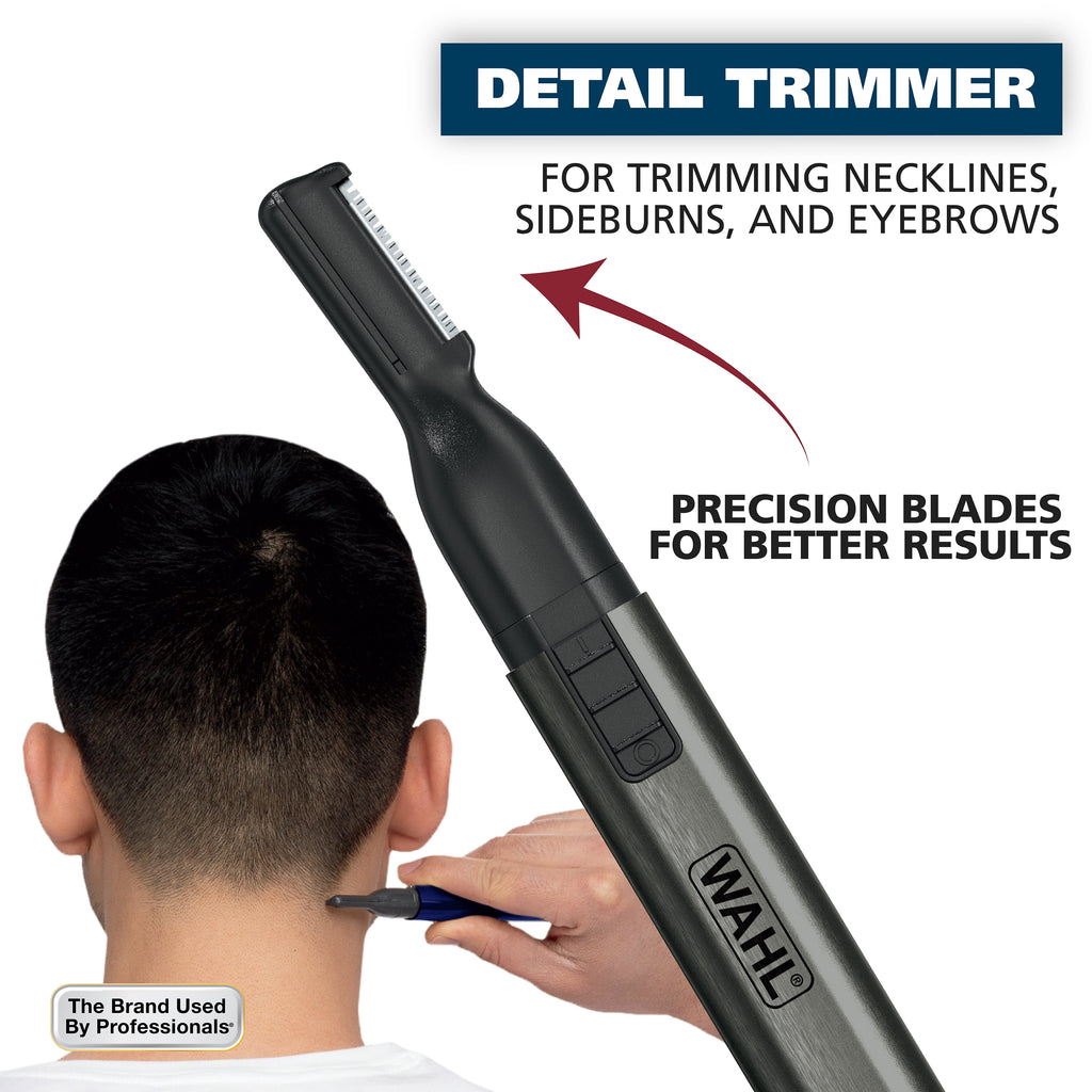 Micro Groomsman AAA 2-in-1 Detail Trimmer for Men, Satin Nickel-Black, #5640-600