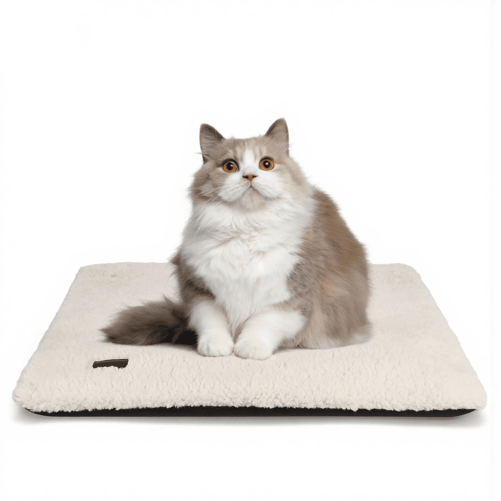 Self Warming Cat Bed for Indoor Cats Self Heating Pet Pad with Removable Washable Cover Non Slip Dog Bed for Small Dogs, Gray, 24*18