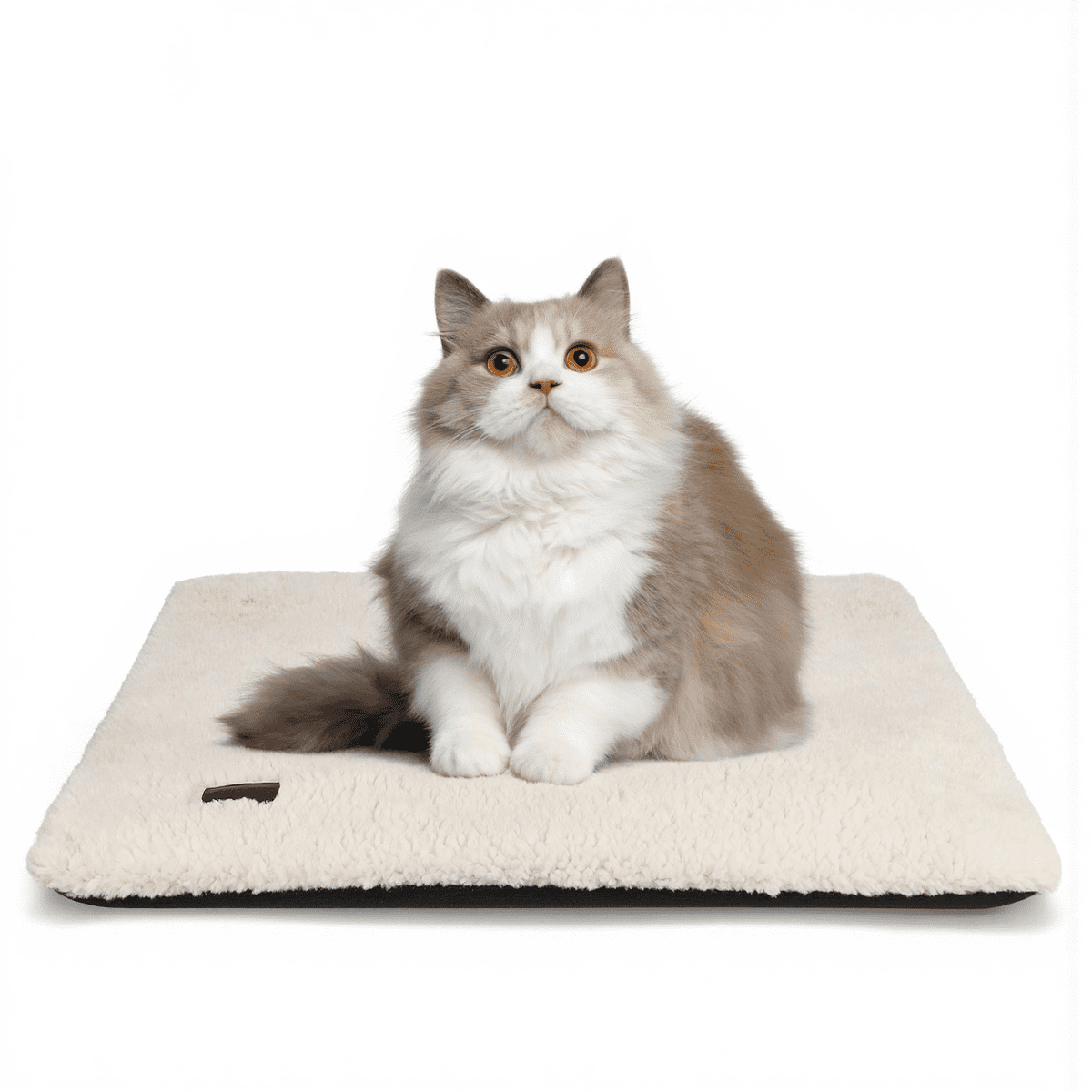 Self Warming Cat Bed for Indoor Cats Self Heating Pet Pad with Removable Washable Cover Non Slip Dog Bed for Small Dogs, Gray, 24*18