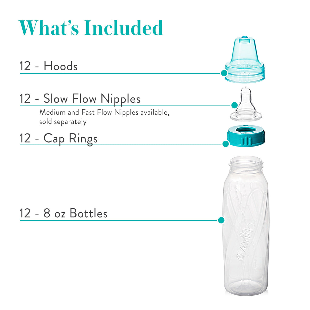 Feeding Classic Prints Baby Bottle, 8 oz, 12-Pack