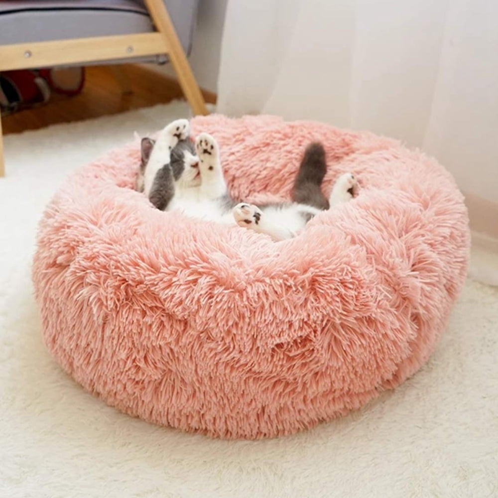 Round Plush Pet Bed for Dogs &amp; Cats, Dog Bed Sleeping Kennel Nest