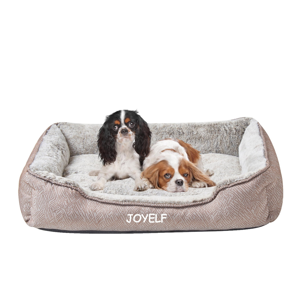 Dog Bed Washable Pet Bed, Anti Anxiety Cat Bed &amp; Sofa, Cute Plush Pet Bed for Small Dog and Cat - Small Rectangle