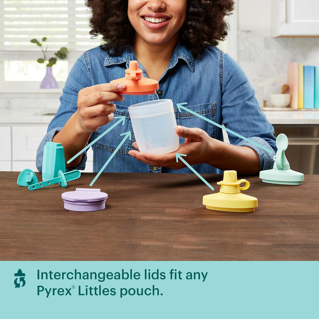 Littles Sippy Cup 5 OZ Pouch, Silicone Baby Toddler Feeding Set, Airtight Leak-Proof BPA Free Non-Breakable Dishwasher Safe, Ages 6 Months +