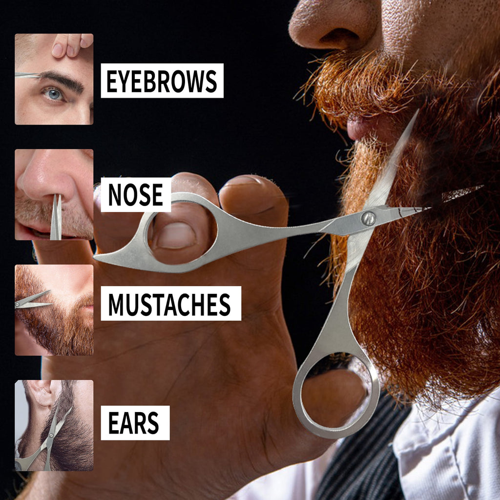 Beard Brush, Natural Boar Bristles Beard Brush for Men and Wooden Pocket Beard Comb Set, Facial Hair Grooming Kit with Mustache Scissors as a Styling Tool.