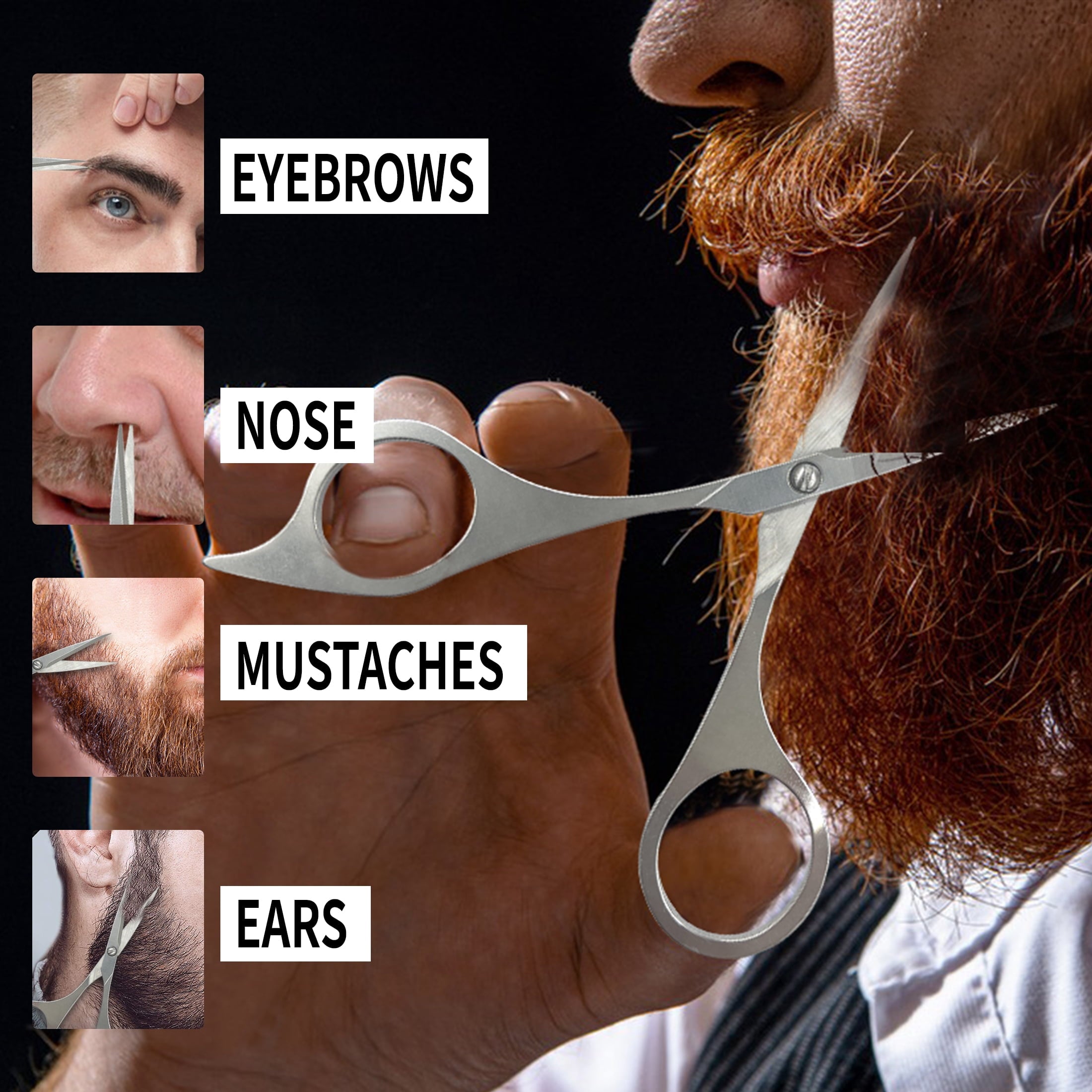 Beard Brush, Natural Boar Bristles Beard Brush for Men and Wooden Pocket Beard Comb Set, Facial Hair Grooming Kit with Mustache Scissors as a Styling Tool.