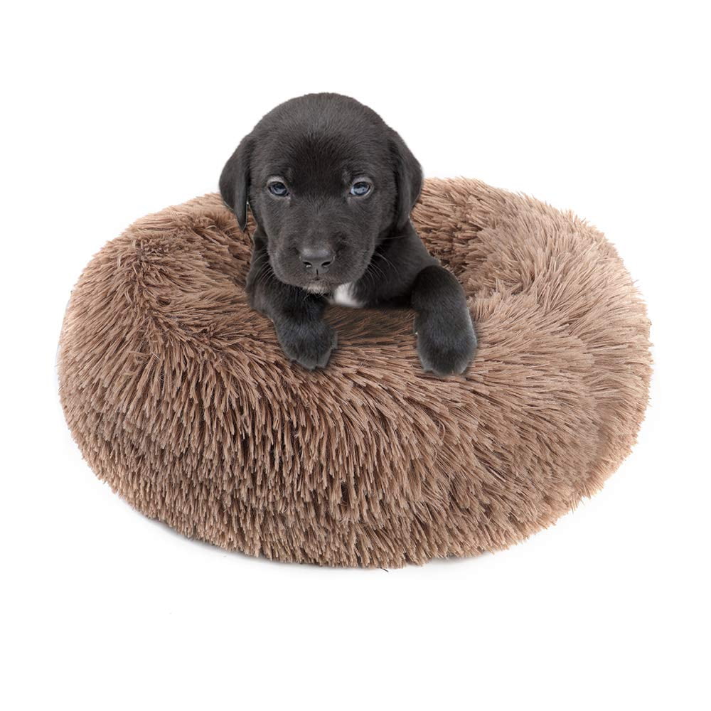 Round Plush Pet Bed for Dogs &amp; Cats, Dog Bed Sleeping Kennel Nest