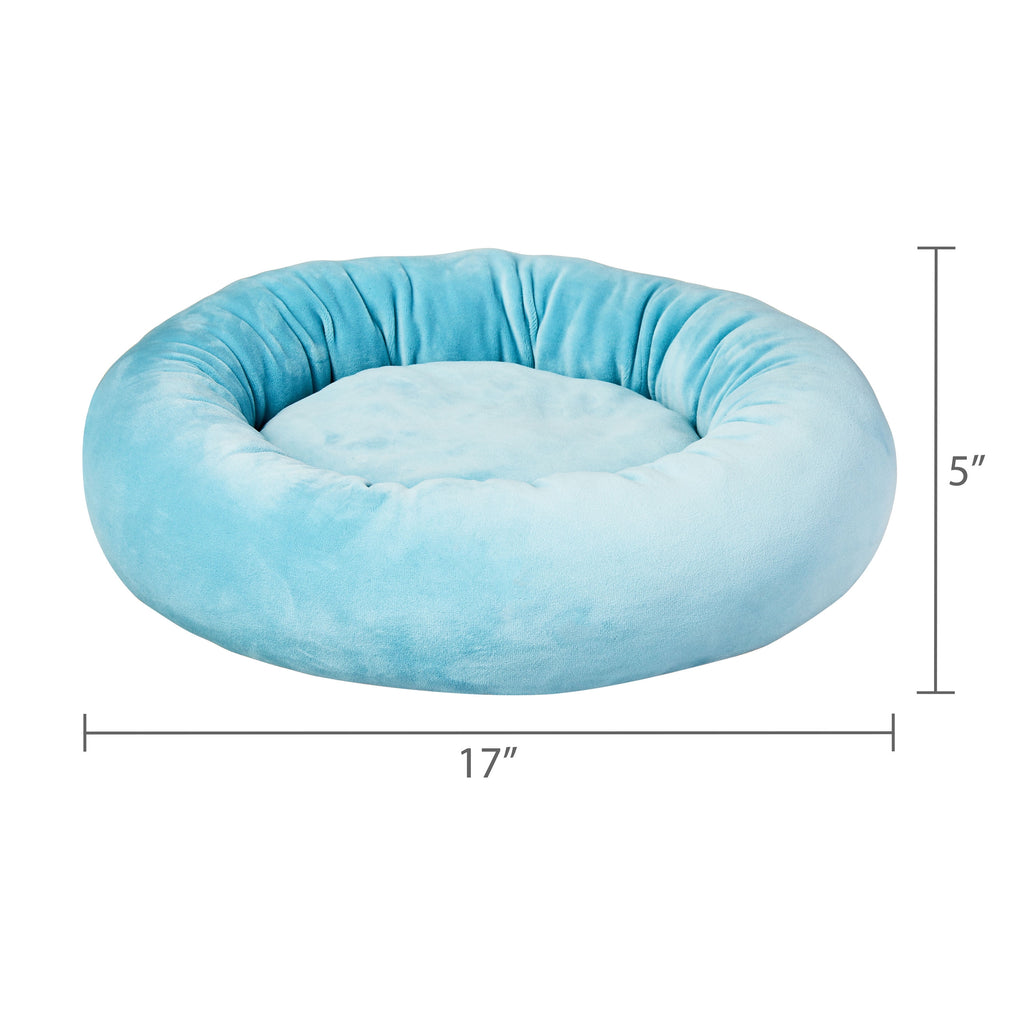 Bed for Dogs &amp; Cats, Squish Cuddle Bed, Washable, Light Blue, 17"