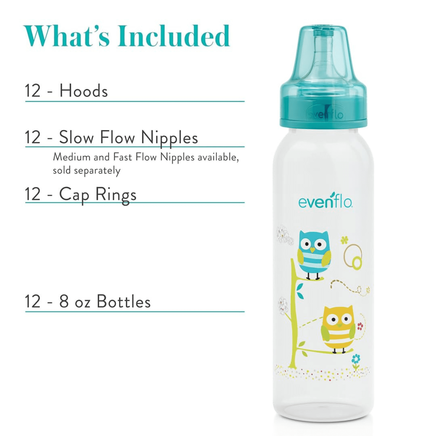 Feeding Classic Prints Baby Bottle, 8 oz, 12-Pack