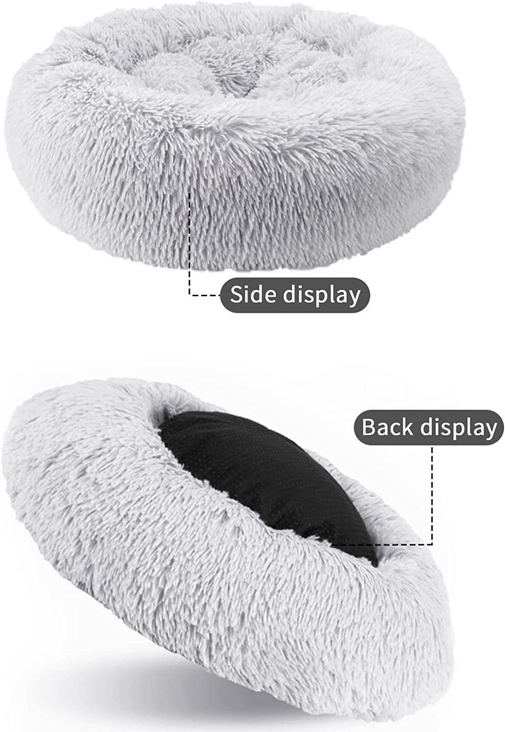 Dog Bed &amp; Cat Bed, Puppy Bed Warming Round Pet Bed, Donut Bed