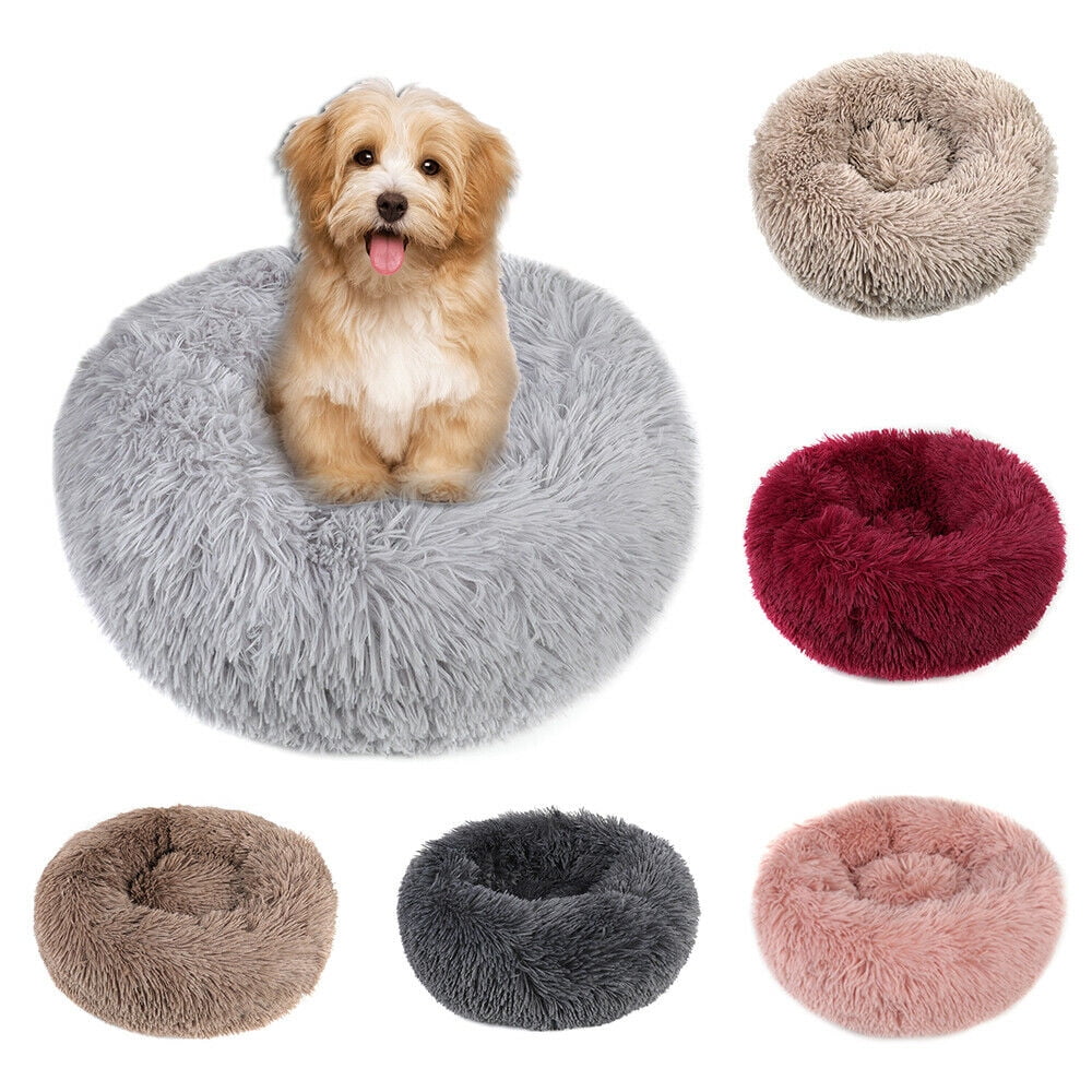 Round Plush Pet Bed for Dogs &amp; Cats, Dog Bed Sleeping Kennel Nest
