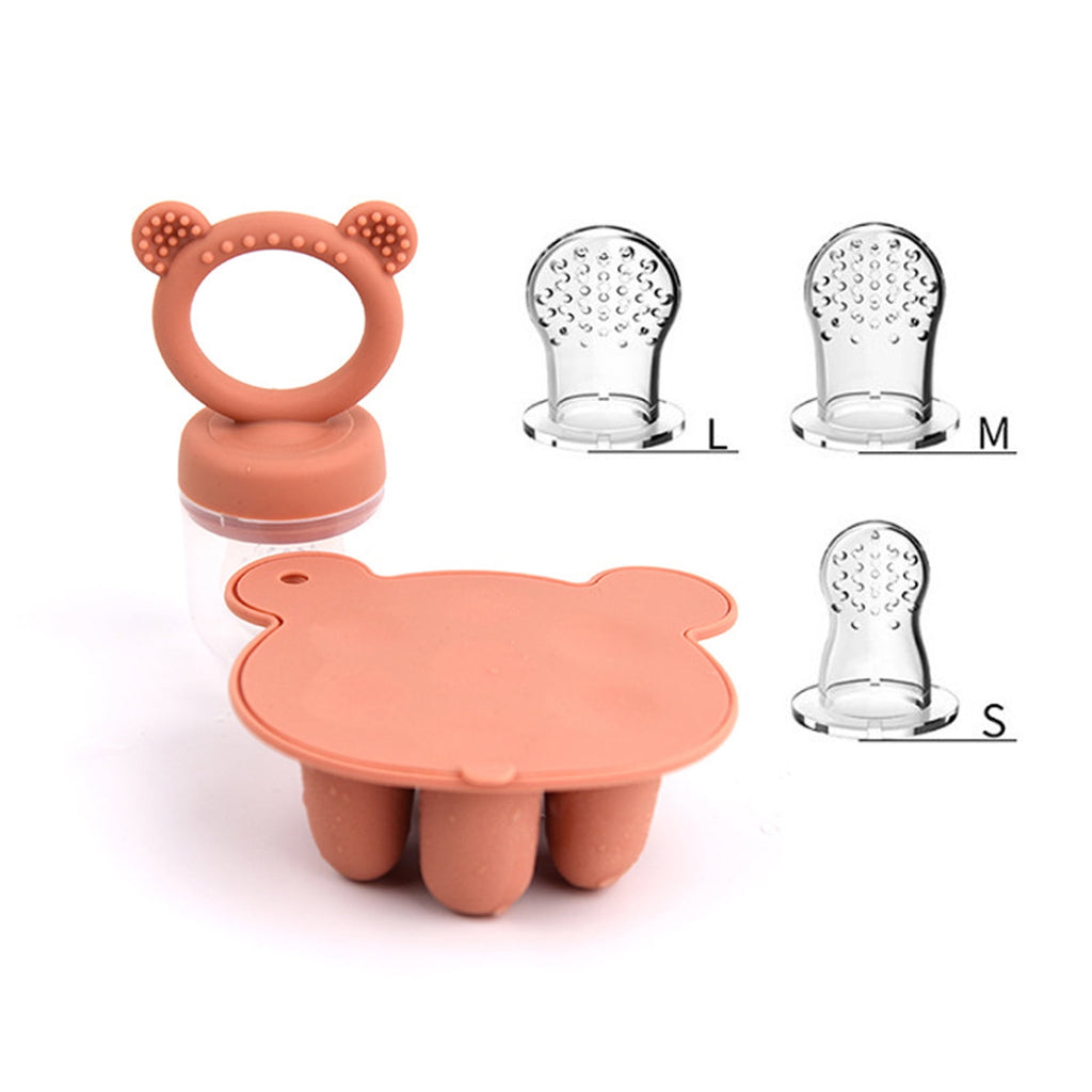 Silicone Baby Fruit Food Feeder Pacifier &amp; Breastmilk Popsicle Freezer Molds, Baby Food Storage Containers Breast Milk Ice Cubes for Baby Teething &amp; Infant Self Feeding, BPA Free (Green)