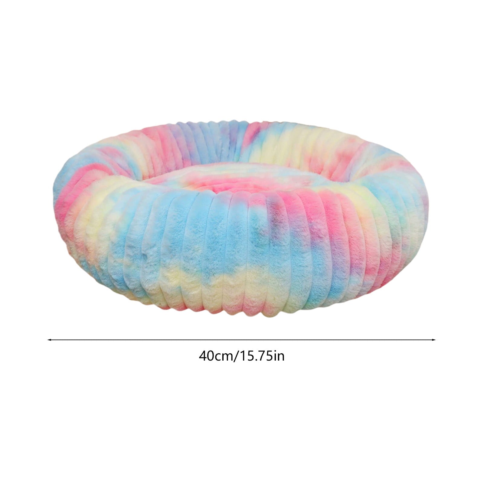 High Pile Plush Round Pet Bed Kennel Mat Extra Dog Cat Bed with Raised Edge for Small Medium Pets