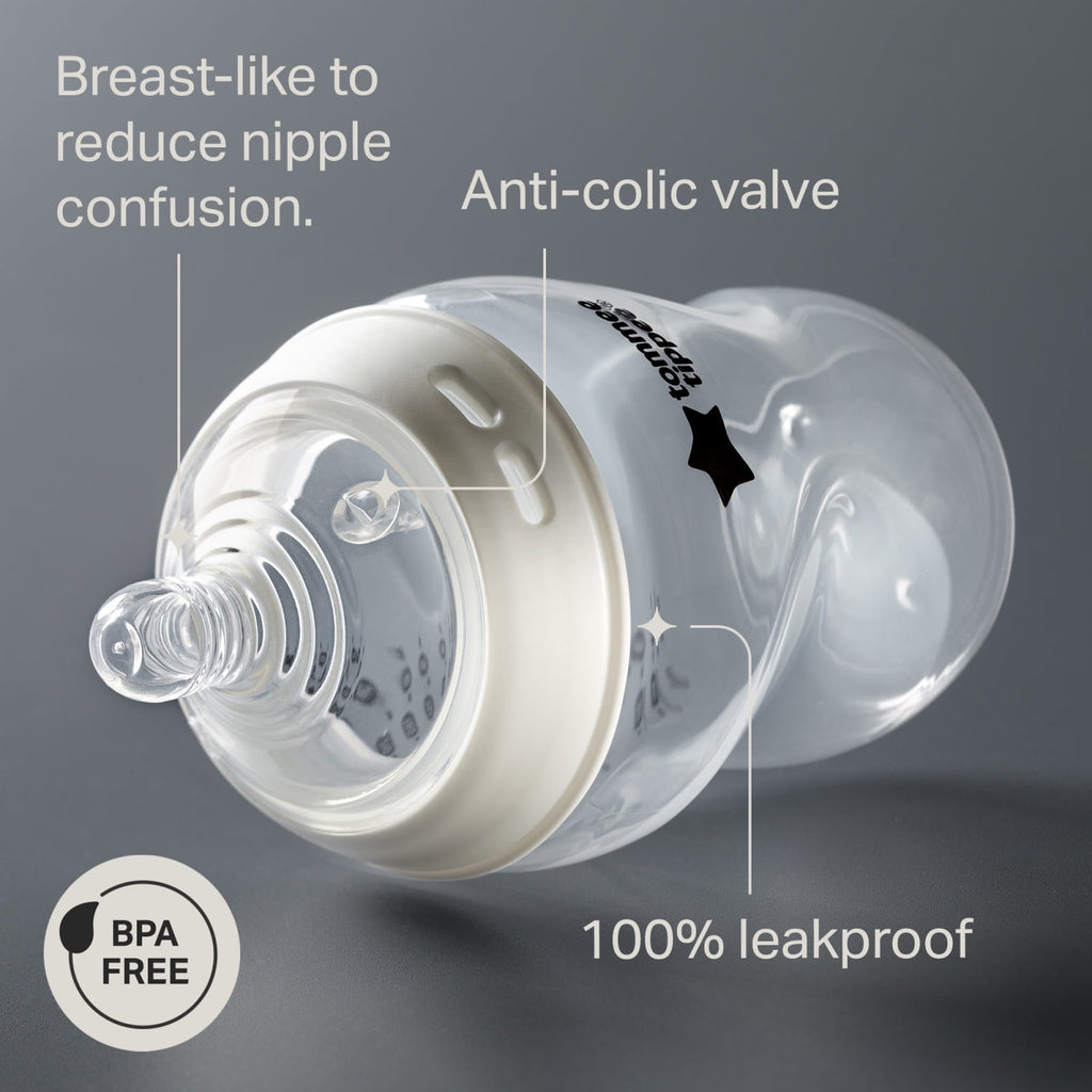 Natural Start Baby Bottle, 11oz, Medium-Flow and Thicker Feed Breast-Like Nipple, Valve, 1 Pack