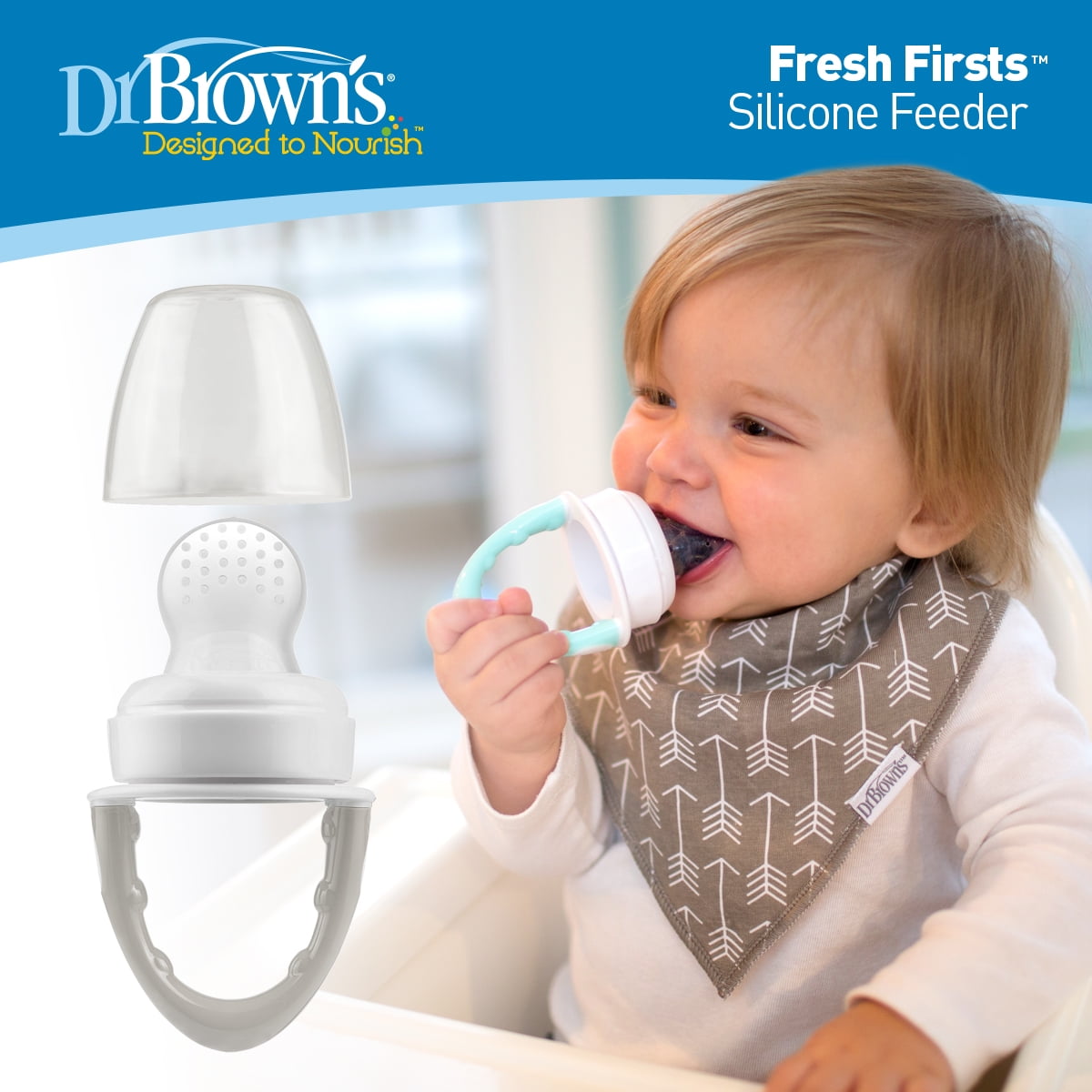 Designed to Nourish, Fresh Firsts Silicone Feeder, Solid Food Feeding, Mint, 1 Pack