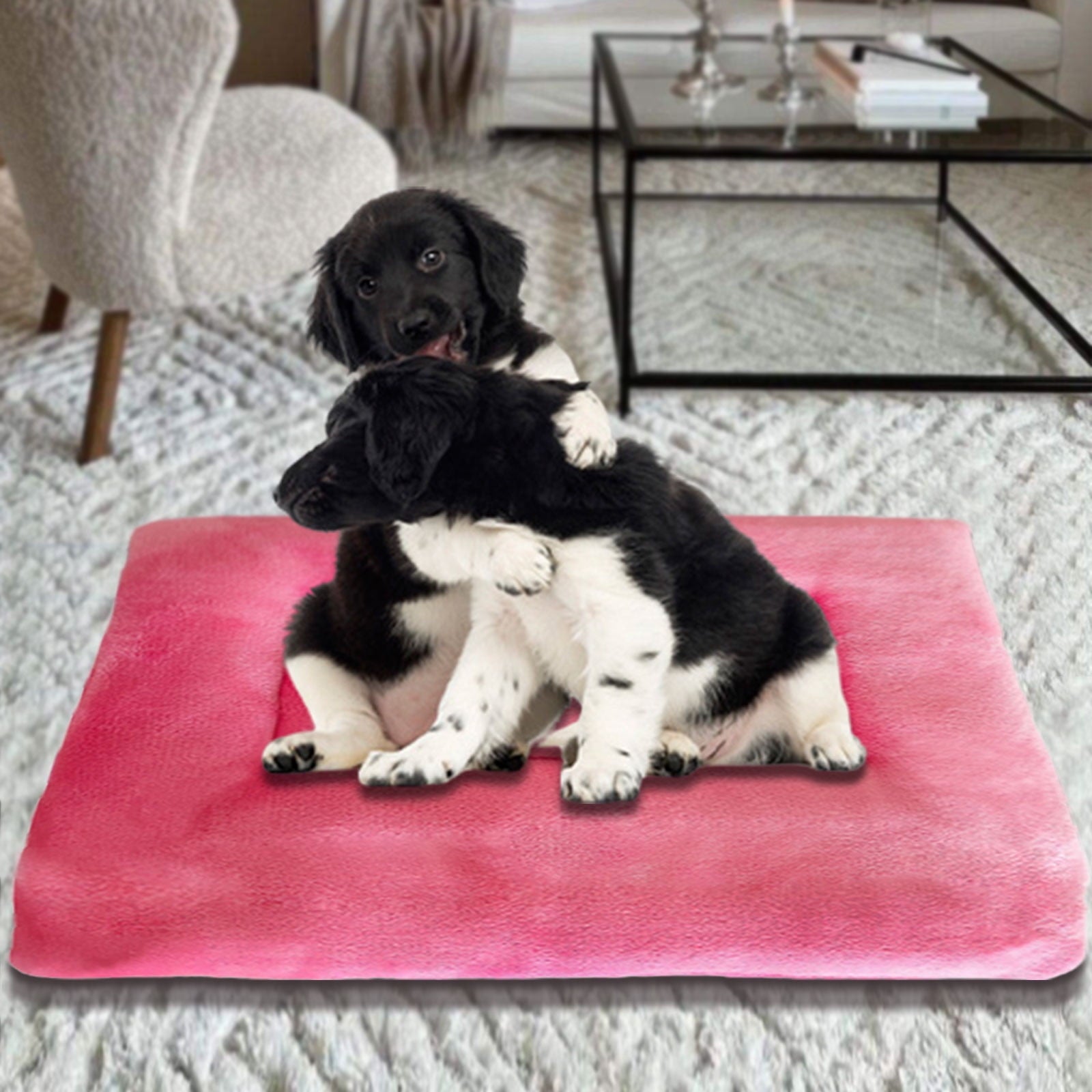 Washable Dog Bed Deluxe Plush Dog Crate Beds Fulffy Comfy Kennel Pad Anti-Slip Pet Sleeping Mat for Large, Jumbo, Medium, Small Dogs Breeds