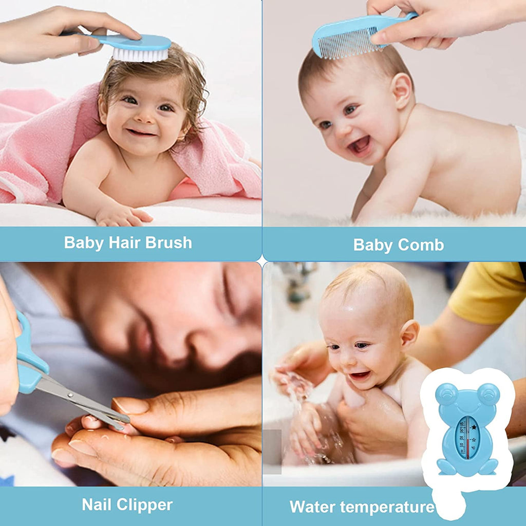 Baby Healthcare Kit, Byseng 23 in 1 Newborn Nursery Grooming Kit for Newborn Infant Toddlers Baby Boys Girls (0-3 Years+) - Blue