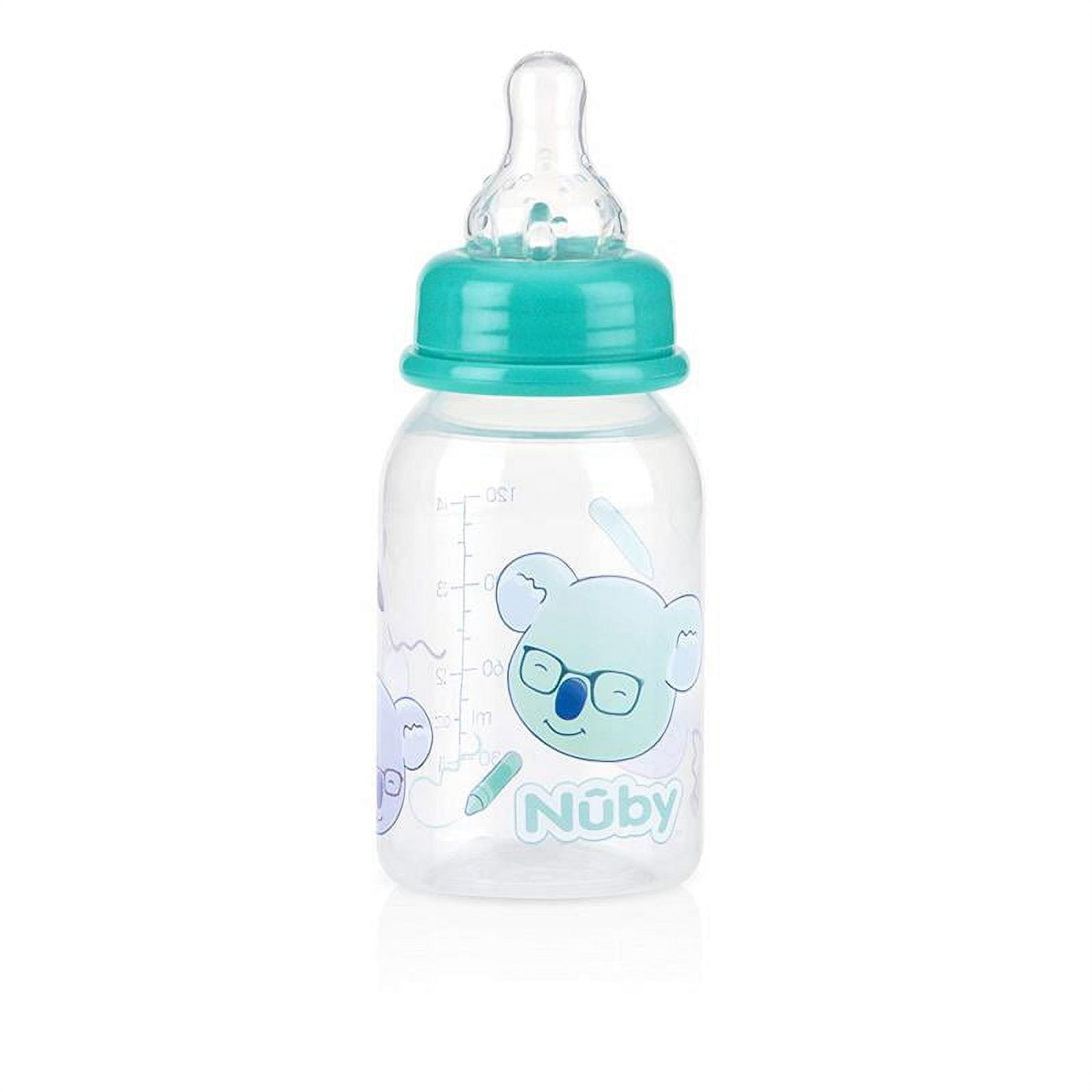 Baby Feeding - - 4oz Clear Printed Round Bottles (1 Only) Vary Color 1161