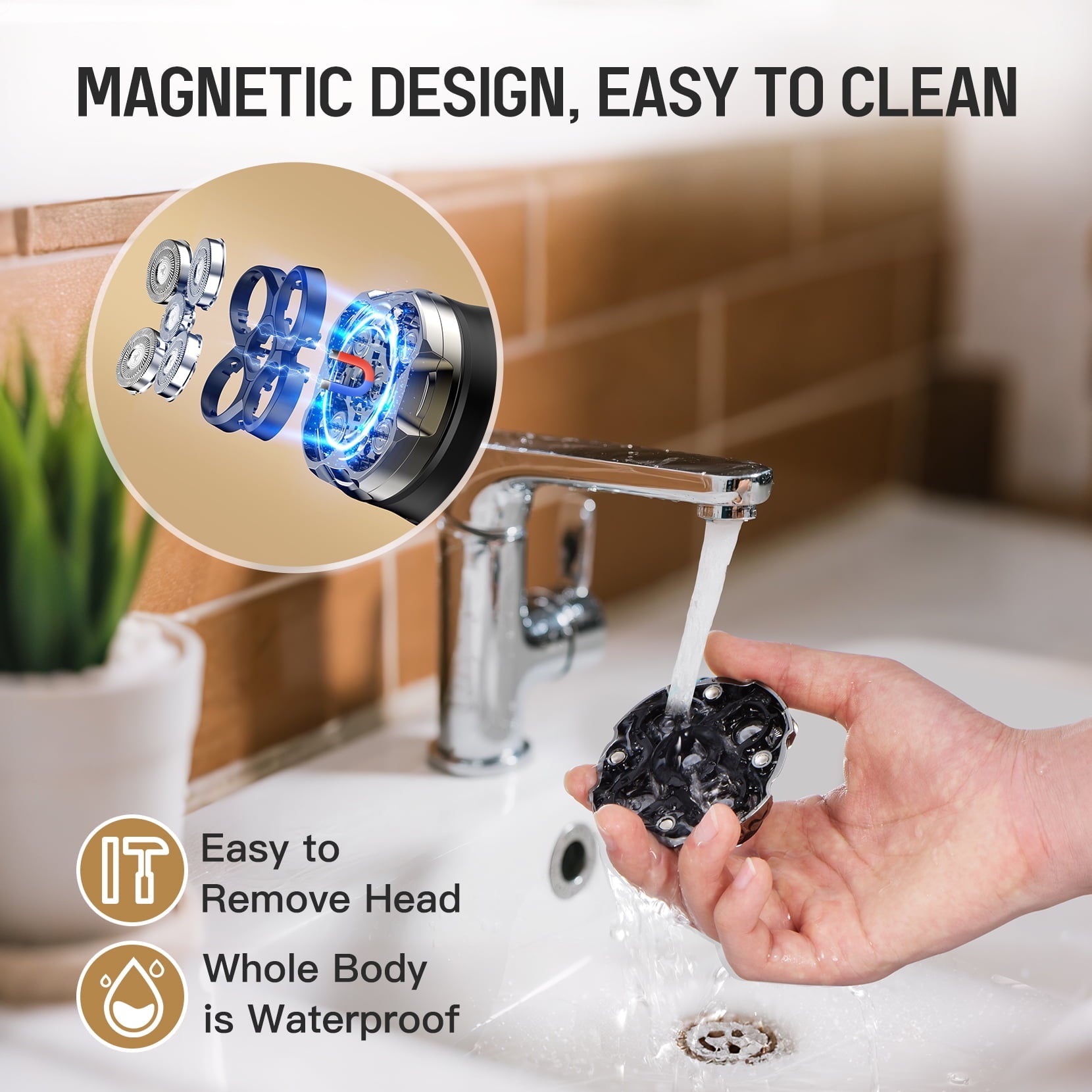 Body Hair Trimmer for Men,Manscape 3-in-1 Body Groomer Kit for Groin,IPX7 Wet/Dry Electric Shaver Razor,Grooming for Face and Body,USB &amp; Wireless Charging,Gifts for Men,Black