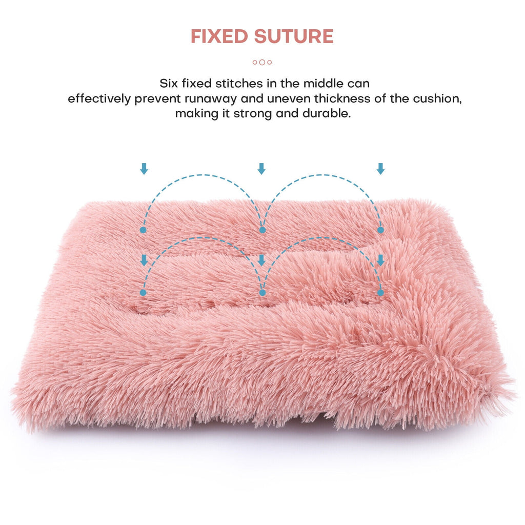 Plush Pet Bed for Dogs &amp; Cats Dog Crate Mat Mattress Pillow Bolster