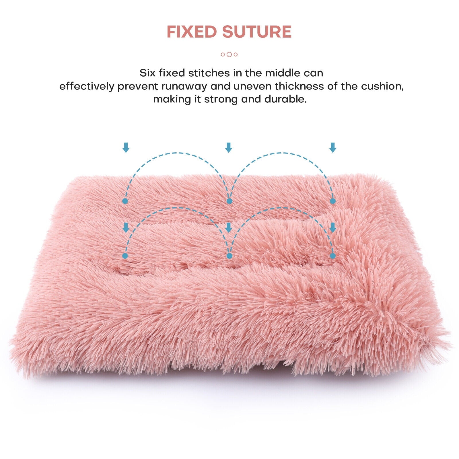 Plush Pet Bed for Dogs &amp; Cats Dog Crate Mat Mattress Pillow Bolster