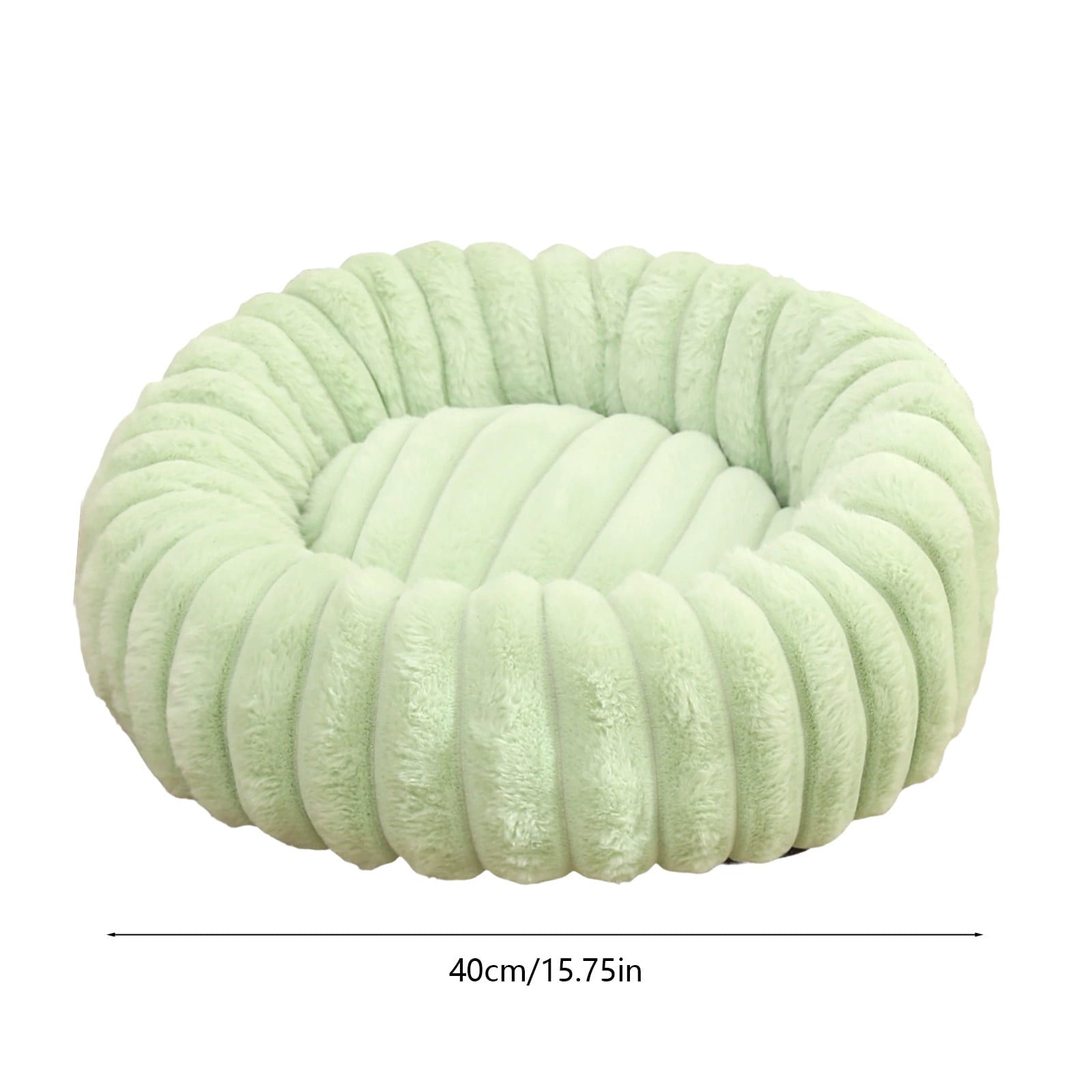 High Pile Plush Round Pet Bed Kennel Mat Extra Dog Cat Bed with Raised Edge for Small Medium Pets