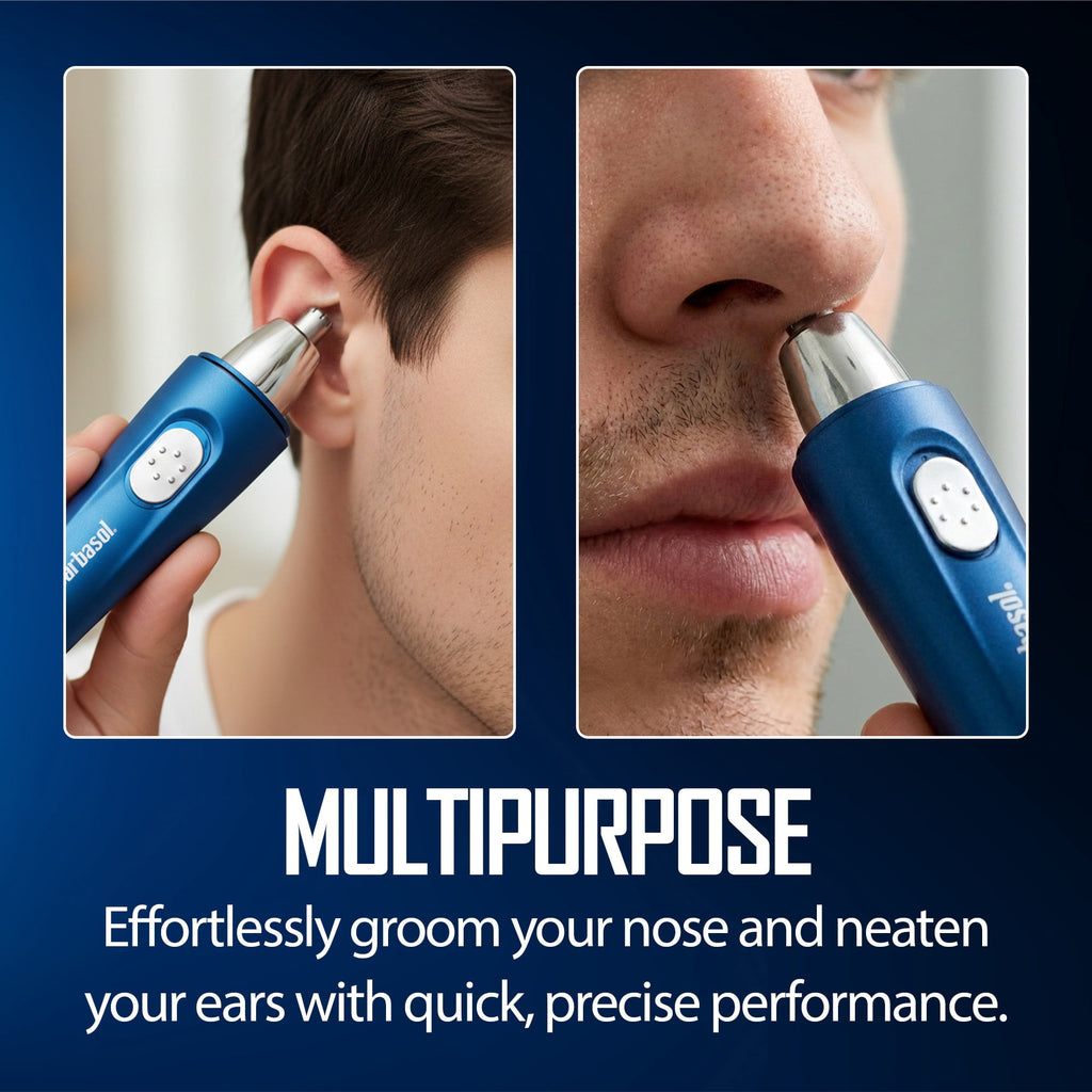 Nose Hair Trimmer for Men and Women, Electric Ear &amp; Nose Hair Trimmer with Built-In LED Light, Wet &amp; Dry Grooming, Grip