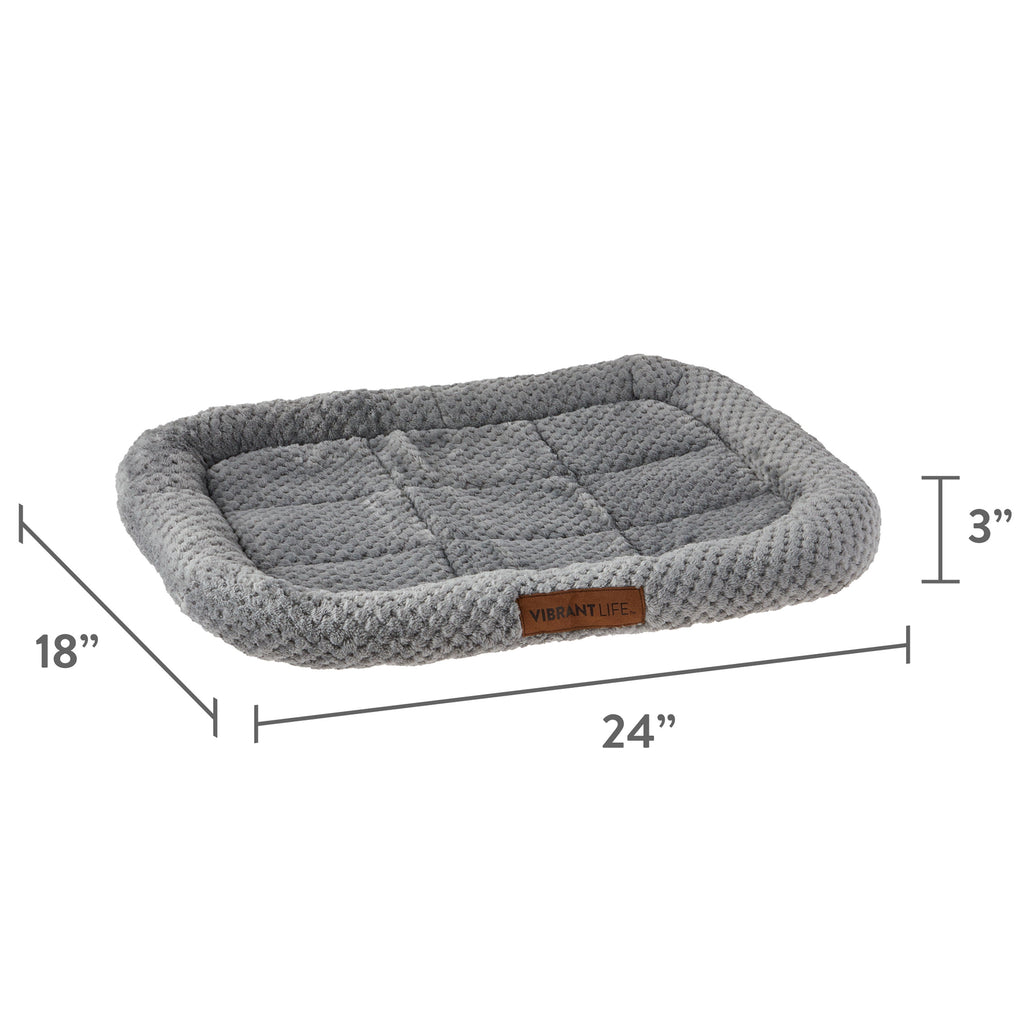 Luxe Crate Mat Pet Bed, Gray, 24 Inches