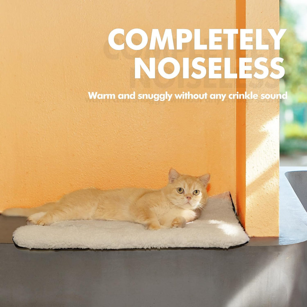 Self Warming Cat Bed for Indoor Cats Self Heating Pet Pad with Removable Washable Cover Non Slip Dog Bed for Small Dogs, Gray, 24*18