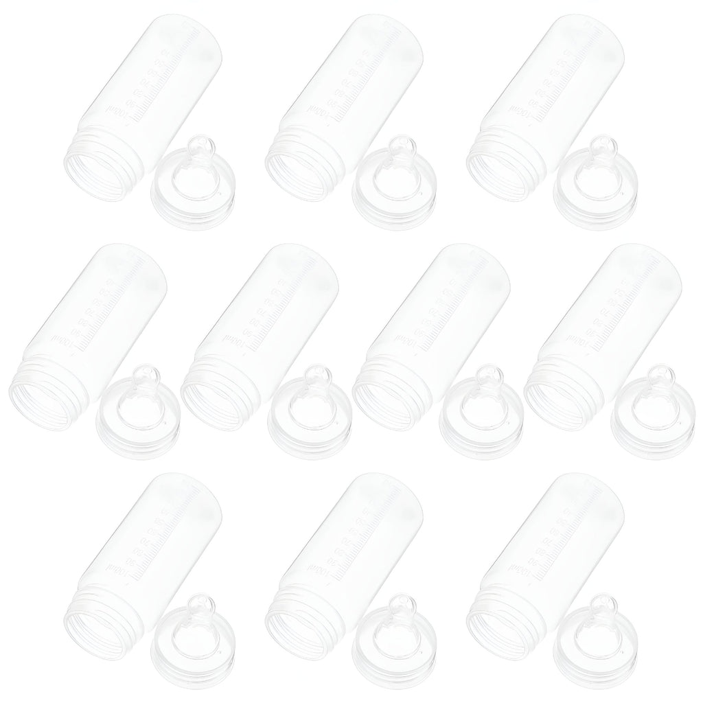ACDANC 10pcs 100ml Disposable Baby Bottles With Scale For Newborns Feeding Clear Milk Bottle Ideal For Travel Breastmilk Storage And Feeding
