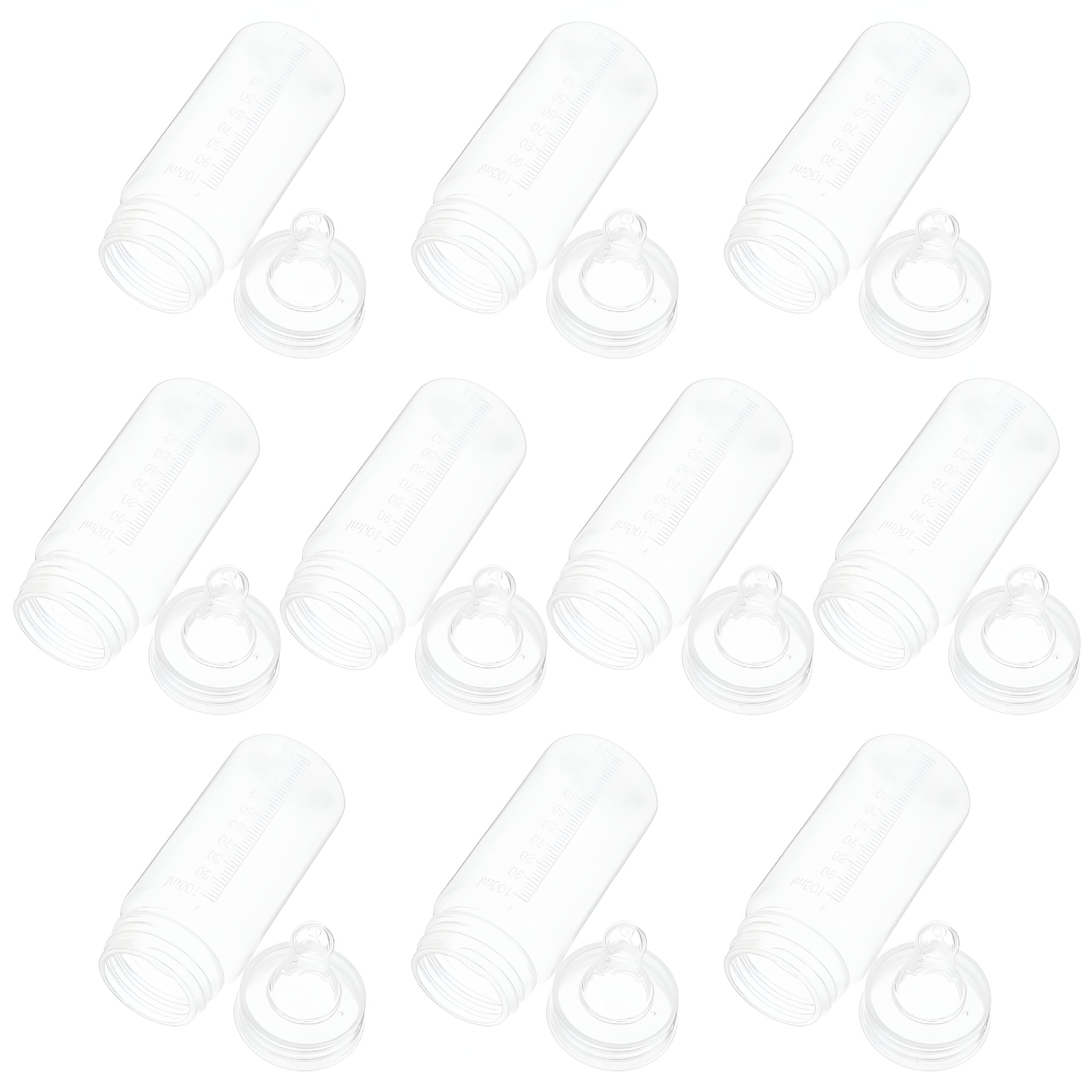 ACDANC 10pcs 100ml Disposable Baby Bottles With Scale For Newborns Feeding Clear Milk Bottle Ideal For Travel Breastmilk Storage And Feeding
