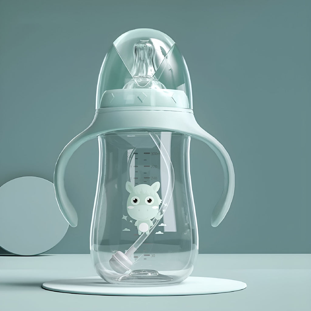 ACDANC Infant Handheld Bottle 0-6Month Newborn Self-Feeding Cups Training Baby Juice Milk with Spout