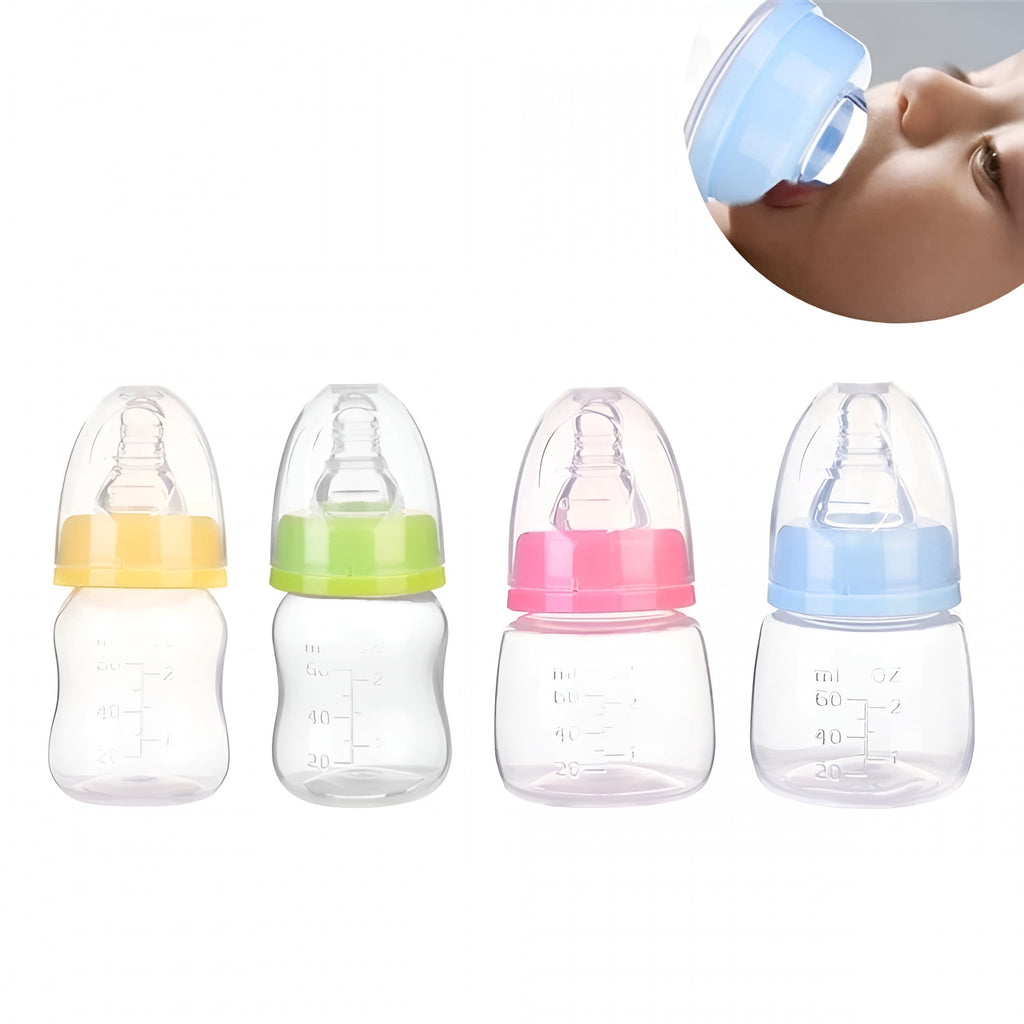 BESTSKY 1Pc Feeding Bottle Feed &amp; Soothe Set Candy Bottle Mini Practical Pacifier Creative Blue Juice Bottle with Pacifier for Baby Doll-Green(2 oz)
