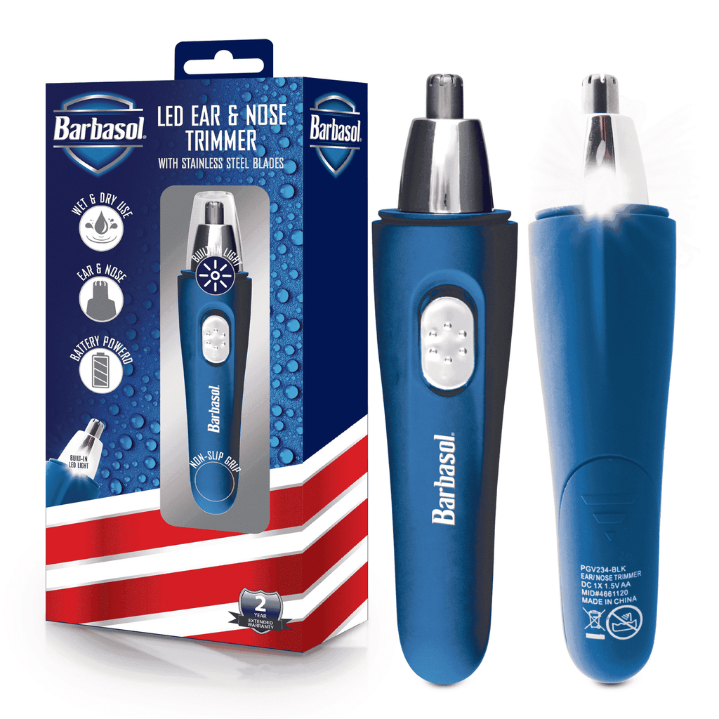 Nose Hair Trimmer for Men and Women, Electric Ear &amp; Nose Hair Trimmer with Built-In LED Light, Wet &amp; Dry Grooming, Grip