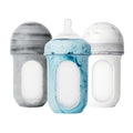 NURSH Silicone Pouch Baby Bottles – Stage 2 Medium Flow – 8oz – Marble (3pk)