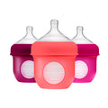 Nursh Silicone Pouch Baby Bottle, Air-Free Feeding, Pink Multi Pack 4 Oz 3 Pk