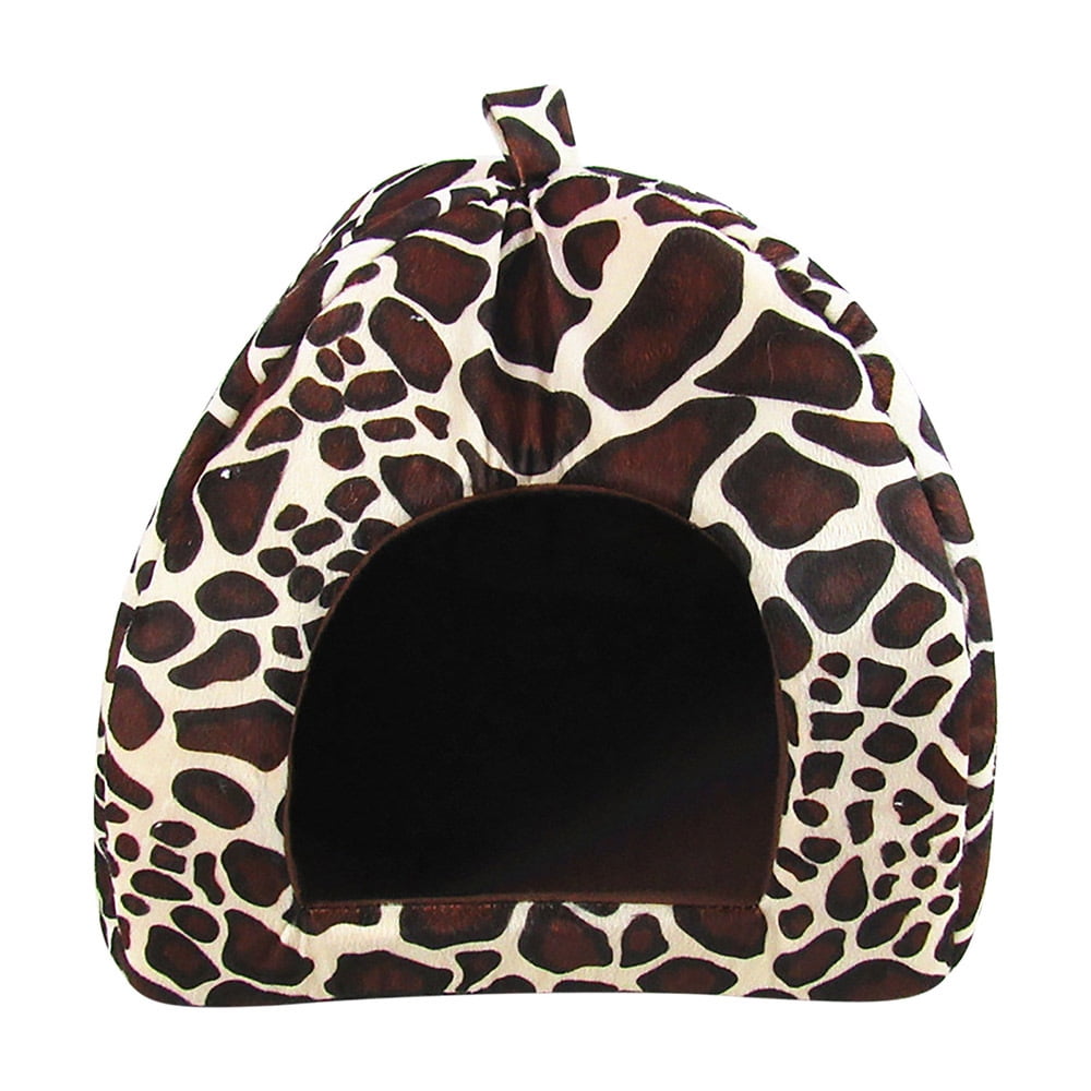 Cute Strawberry Cat House Indoors Winter Pet Dog Bed Fleece Yurt