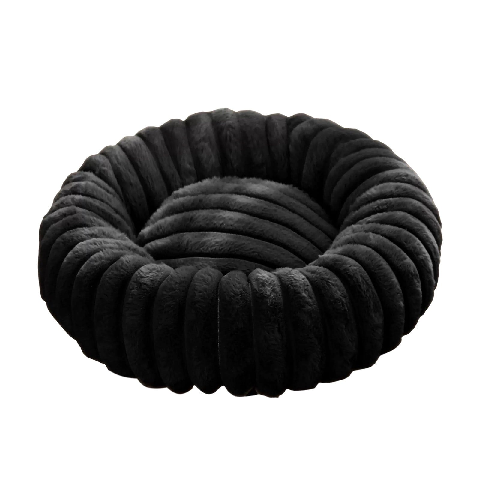 High Pile Plush Round Pet Bed Kennel Mat Extra Dog Cat Bed with Raised Edge for Small Medium Pets