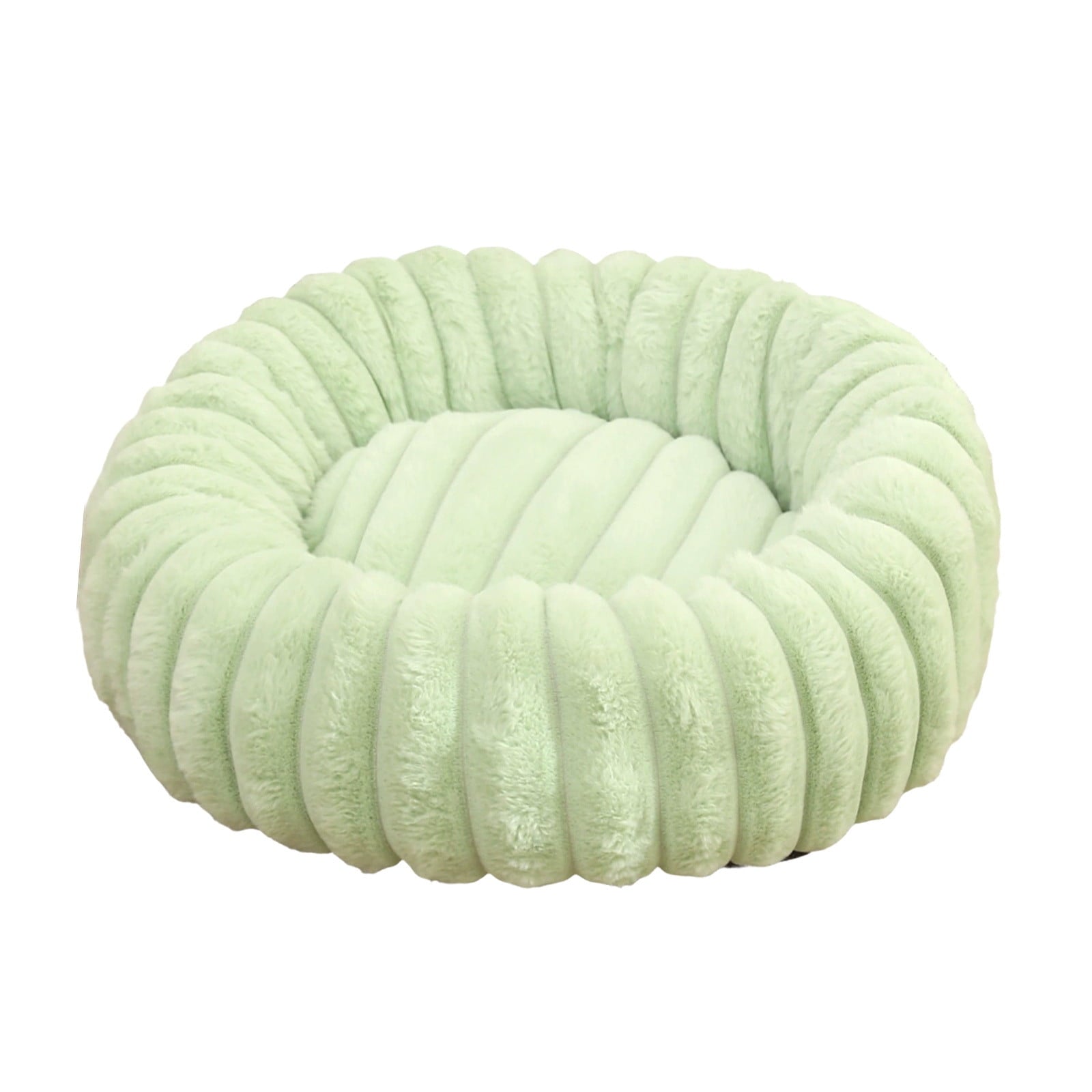 High Pile Plush Round Pet Bed Kennel Mat Extra Dog Cat Bed with Raised Edge for Small Medium Pets