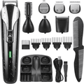 5 in 1 Hair Trimmer, Beard Trimmer for Men, Electric Razor, Cordless Shavers, Hair Clippers for Mustache Groin Body Hair, Painless Hair Removal, Grooming Kit for Men, Black