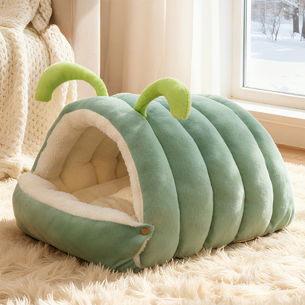 Winter Cat and Dog Bed, Pet Cushion, Removable Semi-Enclosed Pet Cave, Indoor Pet Bedding for Small Animals, Washable Pet Nest